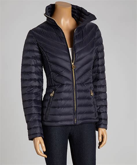 michael kors navy blue puffer jacket|michael kors lightweight puffer jacket.